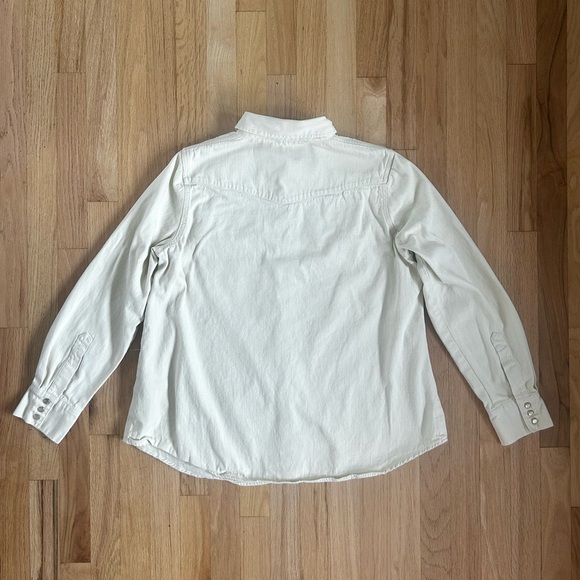 TUCKERNUCK ivory steele denim button down shirt pearl snap western cotton size L - Picture 12 of 13